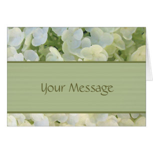 Carte faite sur commande d'hortensia blanc