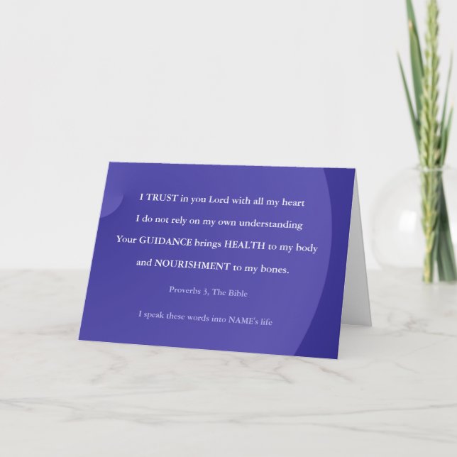 Carte Faites confiance à vous Lord Bible Get Well Card (Devant)