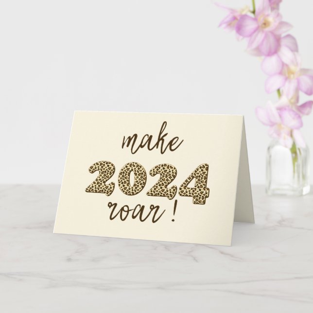 Carte Faites du rasage 2024 ! Fun Empreinte de léopard N (Orchidée)