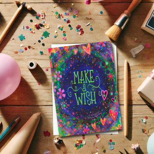 Carte Faites un Anniversaire Souhaitez Amusant Coeurs Fl