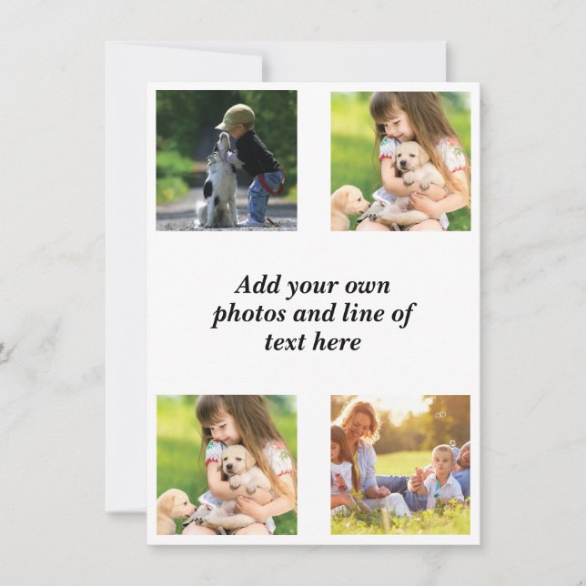 Carte Faites votre propre collage photo et texte (Devant)