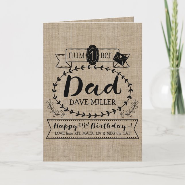 Carte Faites votre propre numéro 1 papa Anniversaire mig (Devant)