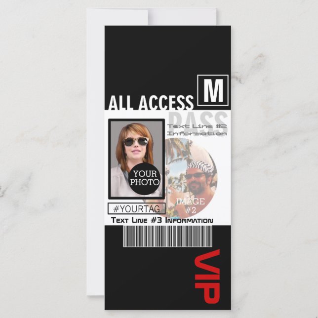 Carte Faites votre propre VIP Pass 8 façons de personnal (Devant)