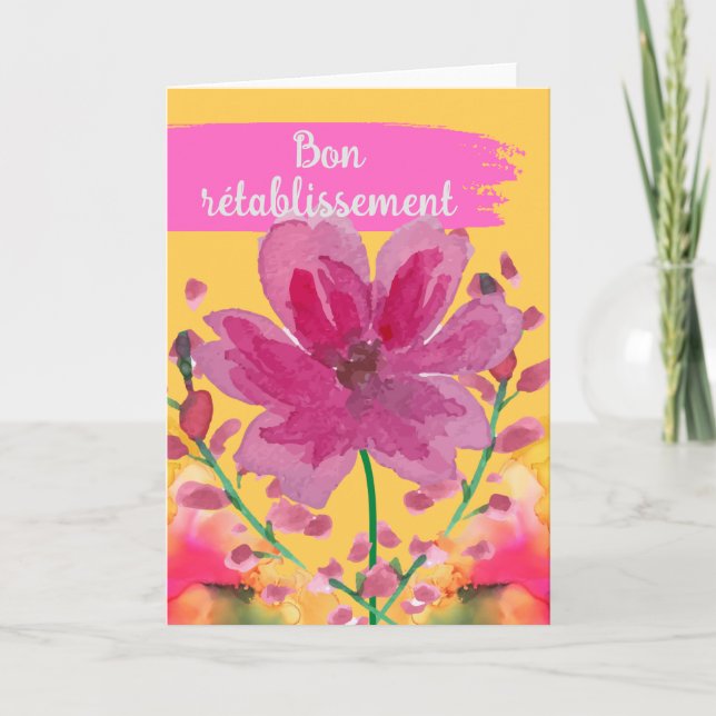 Carte Faites-vous du bien en Fleurs Aquarelles Française (Devant)