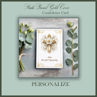 Carte Faith Based Gold Cross Condolence
