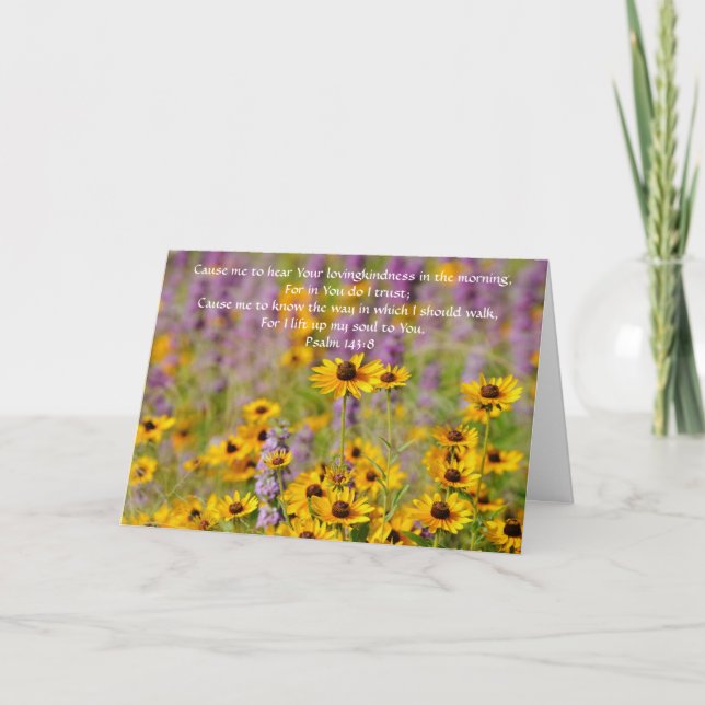 Carte Faith Hope Bible Verse Fleur sauvage Note Card (Devant)