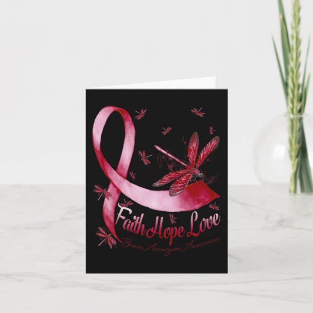 Carte Faith Hope Love Cerveau Aneurysme Sensibilisation  (Devant)