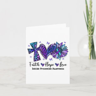 Carte Faith Hope Love Sunflower Leopard Suicide Awards