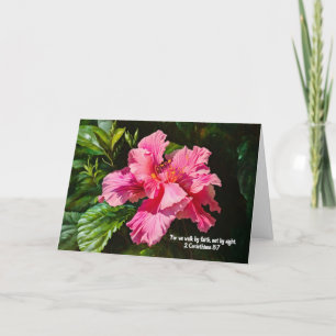 Carte Faith Pretty Rose Hibiscus Flower Art