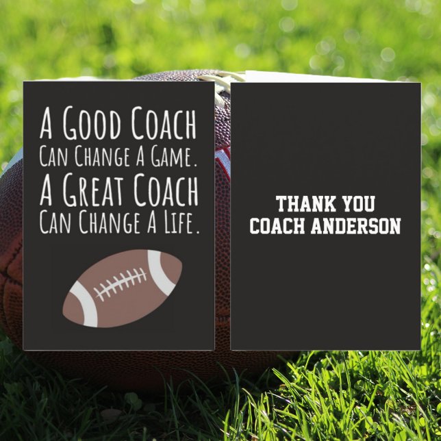 Carte Fall Football Cards Thank You Coach From The Team (Créateur téléchargé)