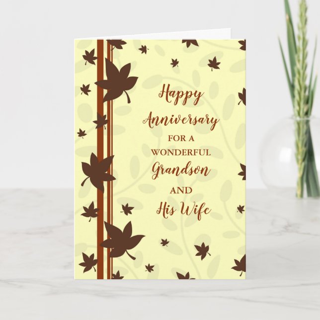Carte Fall Grandson et son anniversaire de femme (Devant)