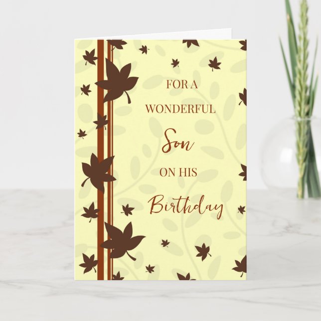 Carte Fall Leaves Son anniversaire (Devant)