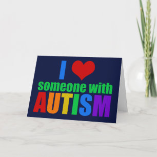 Carte Famille arc-en-ciel d'amour pour l'autisme Soutien