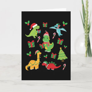 Carte Famille Correspondante de Noël T-Rex Dinosaures