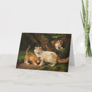 Carte Famille de chat Jouer   Julius Adam le Jeune