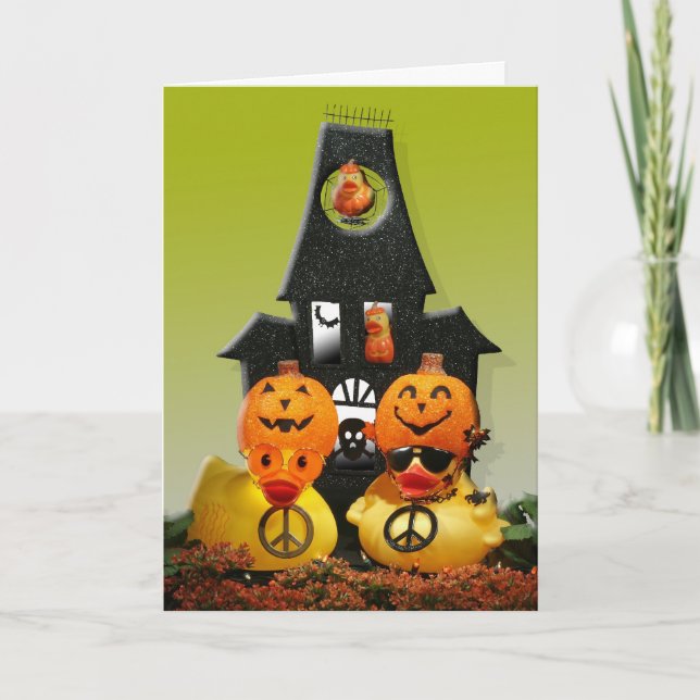 Carte Famille de pompons ("Trick or Peace !") (Devant)