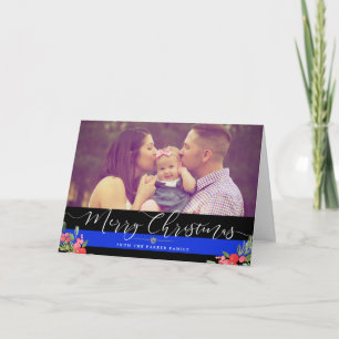 Carte Famille du policier   Photo de Noël