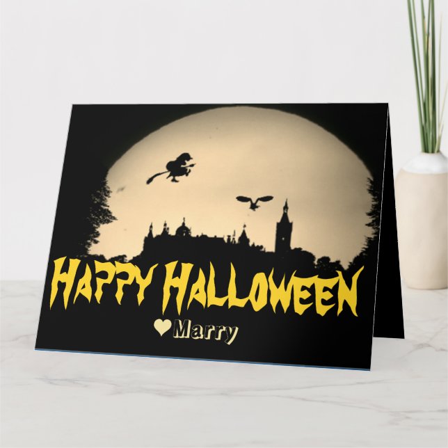 Carte Famille Éffrayante simple Citrouille Halloween heu (Devant)