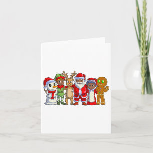 Carte Famille noire Noël Afro Africain Américain Père No