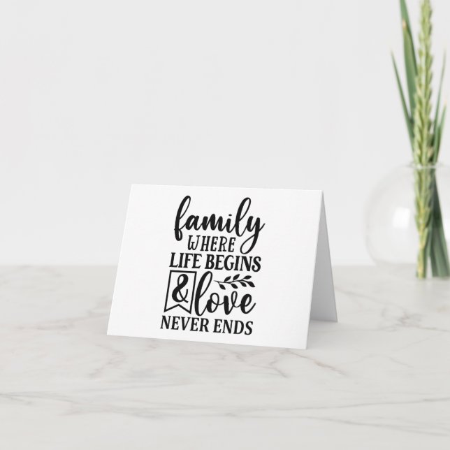 Carte Famille où la vie commence et où l'amour ne se ter (Devant)
