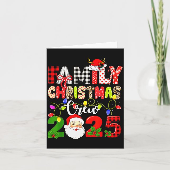 Carte Family Christmas Crew 2025 Matching Outfit Xmas Sq (Devant)