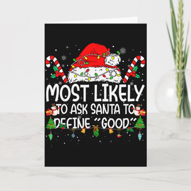 Carte Family Matching Xmas Most Likely To Ask Santa To D (Devant)