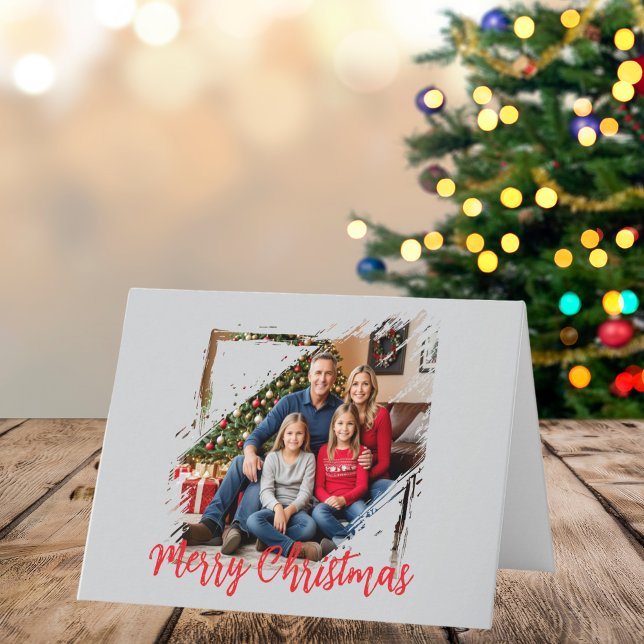 Carte  Family Photo Christmas Personalize Holiday Card  (Custom front with family Photo)