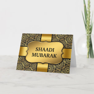 Carte Fancy Black and Gold Shaadi Mubarak