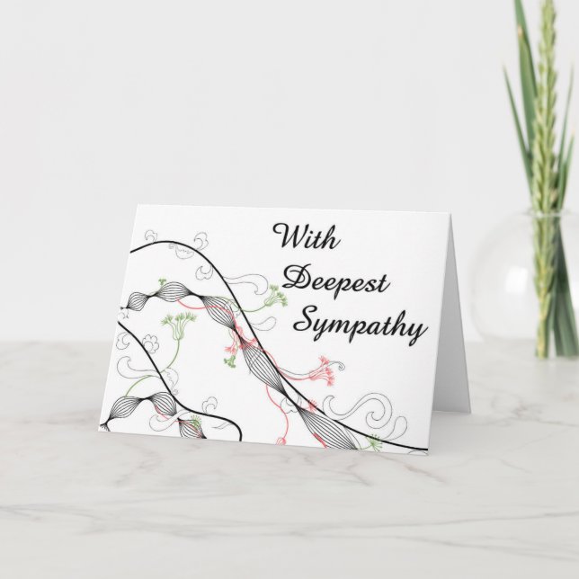 Carte Fancy Floral Grande Police Sympathie (Devant)