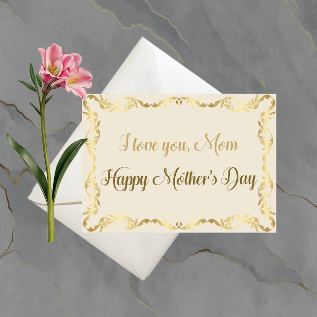 Carte Fancy Gold Mère's Day Card (Créateur téléchargé)