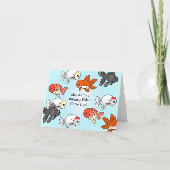 Carte Fancy Goldfish mignon poisson rouge rancho poisson (Devant)