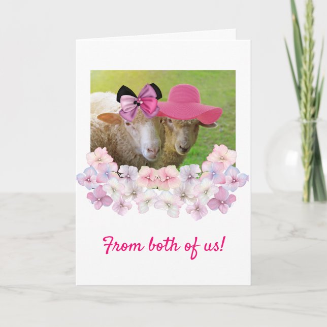 Carte Fancy Sheep "From Us Two" Anniversaire (Devant)