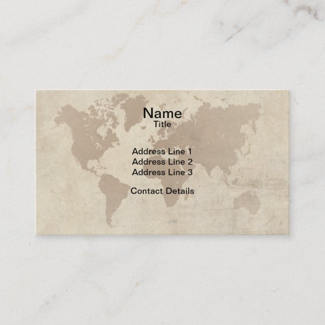 Carte fanée du monde de parchemin (Devant)