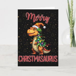 Carte Fanny Joyeux Noël Christmasaurus Dinosaure Sapin d