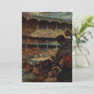 Carte Fans de sport vintage dans un stade de baseball