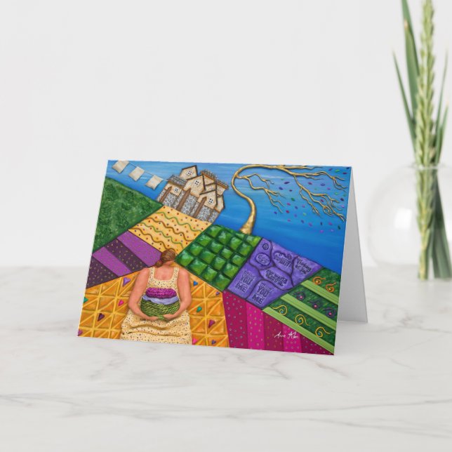 Carte Fantaisie balayé par le vent (Devant)