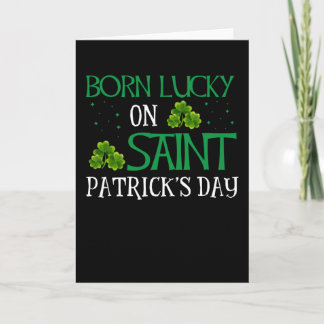 Carte Fantaisie d'anniversaire le jour de la Saint Patri