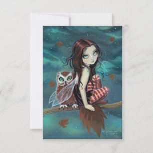 Carte Fantaisie de hibou d'automne Art