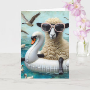 Carte Fantaisie du cygne mouton Toutes les occasions