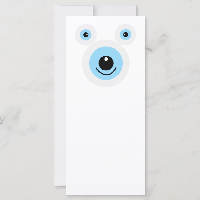 Carte Fantaisie face d'ours blanc (Devant)