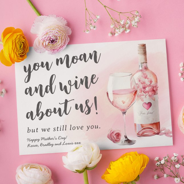Carte Fantaisie Moan and Wine Mothers Day (Créateur téléchargé)