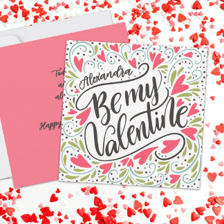 Carte Fantaisiste Soyez Mon Valentin Nom Personnalisé Pl