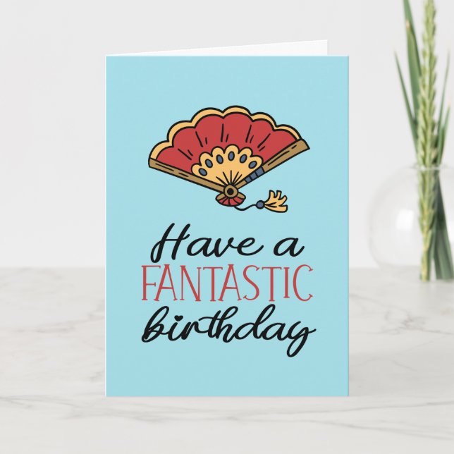 Carte Fantastique Anniversaire mignon Fan Pun drôle Anni (Devant)