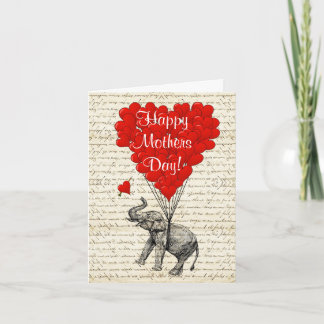 Carte Fantastique journée des mères d'éléphants vintages