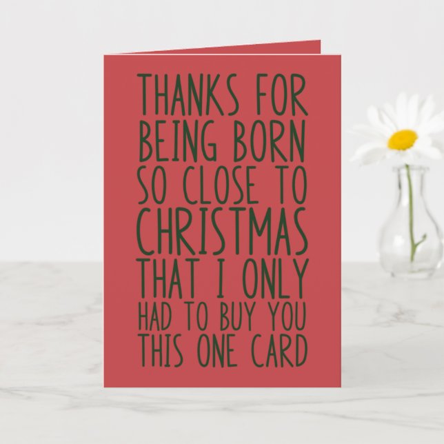 Carte Fantastique Noël combiné et anniversaire (Petite plante)