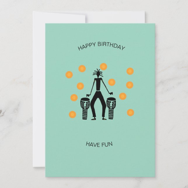 Carte Fantastique tambourinage Silhouette Anniversaire (Devant)