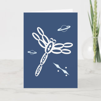 Carte Fantasy Dragonfly and OuterSpace Rift, blue, white