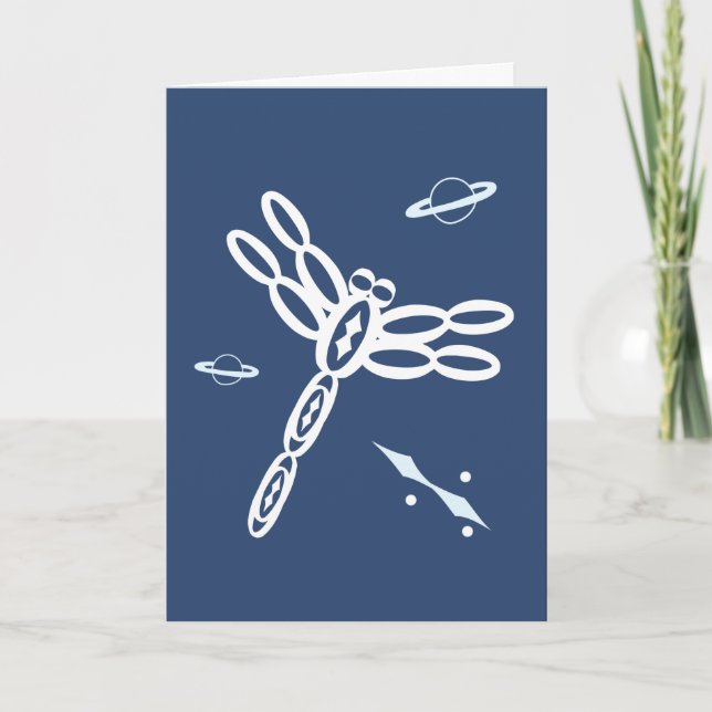 Carte Fantasy Dragonfly and OuterSpace Rift, blue, white (Devant)