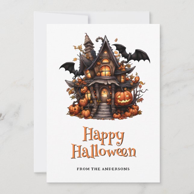 Carte Fantôme Citrouille Halloween (Devant)