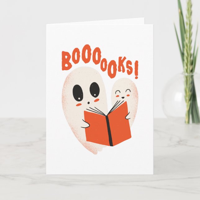 Carte Fantôme de bibliophile drôle Costume d'Halloween B (Devant)
